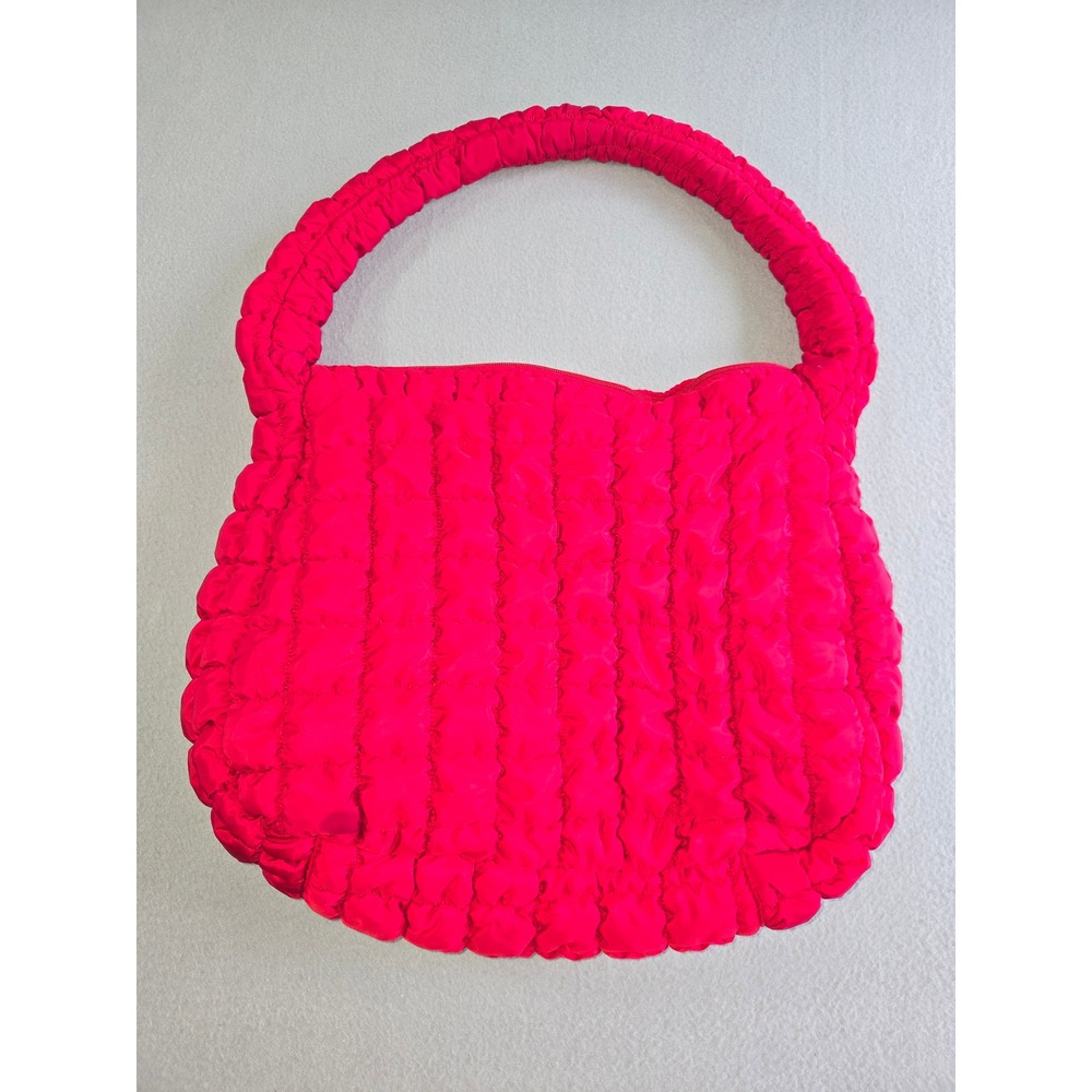 Wild Fable Puffy Quilted Shoulder Bag Womens Medium Red Bubble Textured Zip